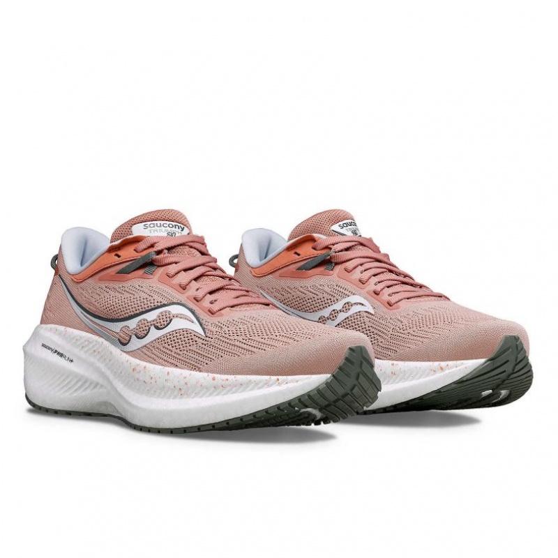 Coral Saucony Triumph 21 Women's Running Shoes | EGYPT WHUABV