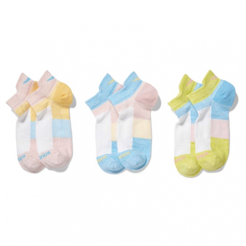 Multicolor Saucony Inferno Liteweight 3-Pack Women\'s Socks | EGYPT BTVRJM