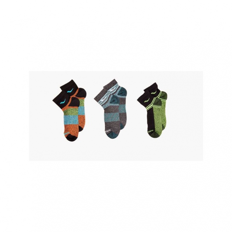 Multicolor Saucony Inferno Quarter 3-Pack Men's Socks | EGYPT VJPLOD