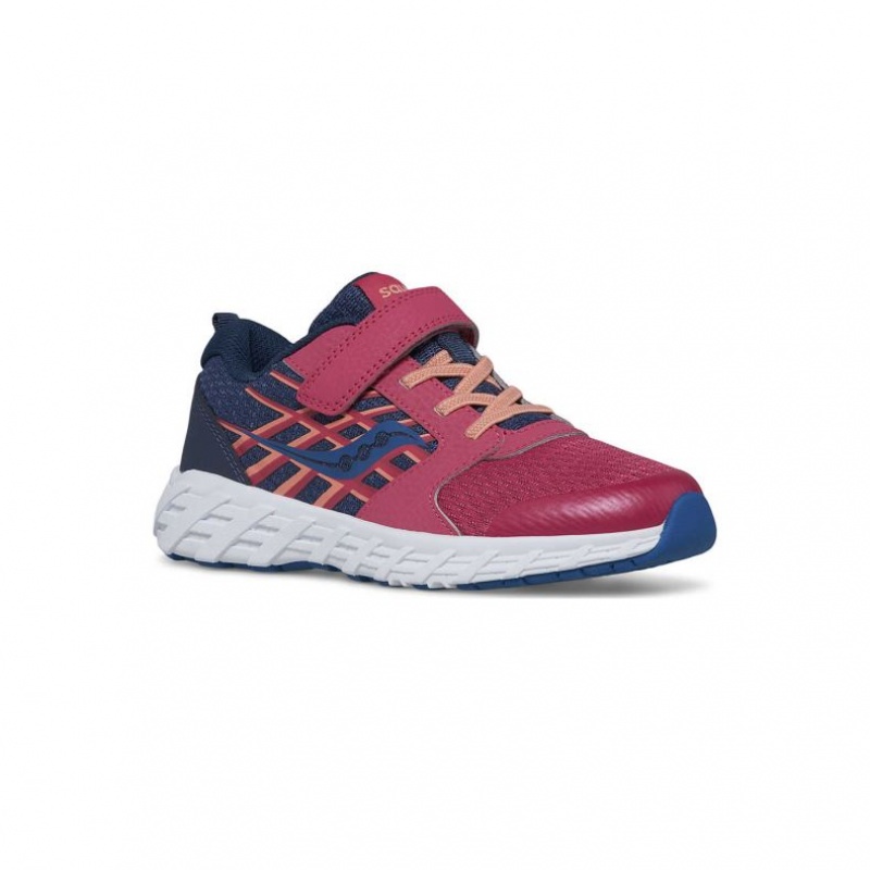 Navy / Red Saucony Wind 2.0 A/C Big Kids' Sneakers | EGYPT TKQVLY