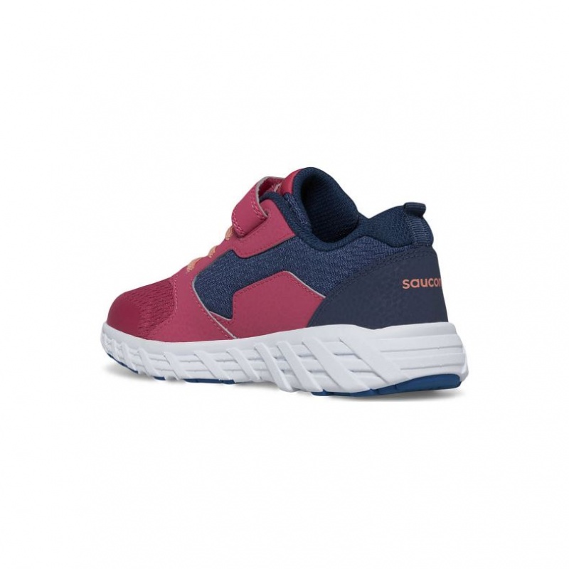 Navy / Red Saucony Wind 2.0 A/C Big Kids' Sneakers | EGYPT TKQVLY