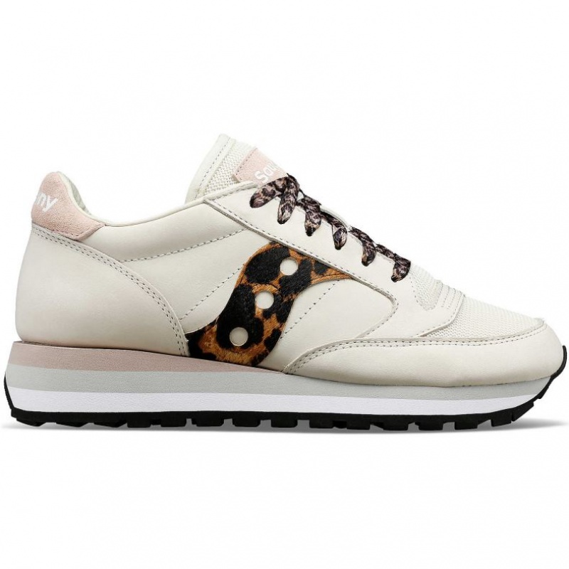 White / Leopard Saucony Jazz Triple Women\'s Sneakers | EGYPT TJPUBA